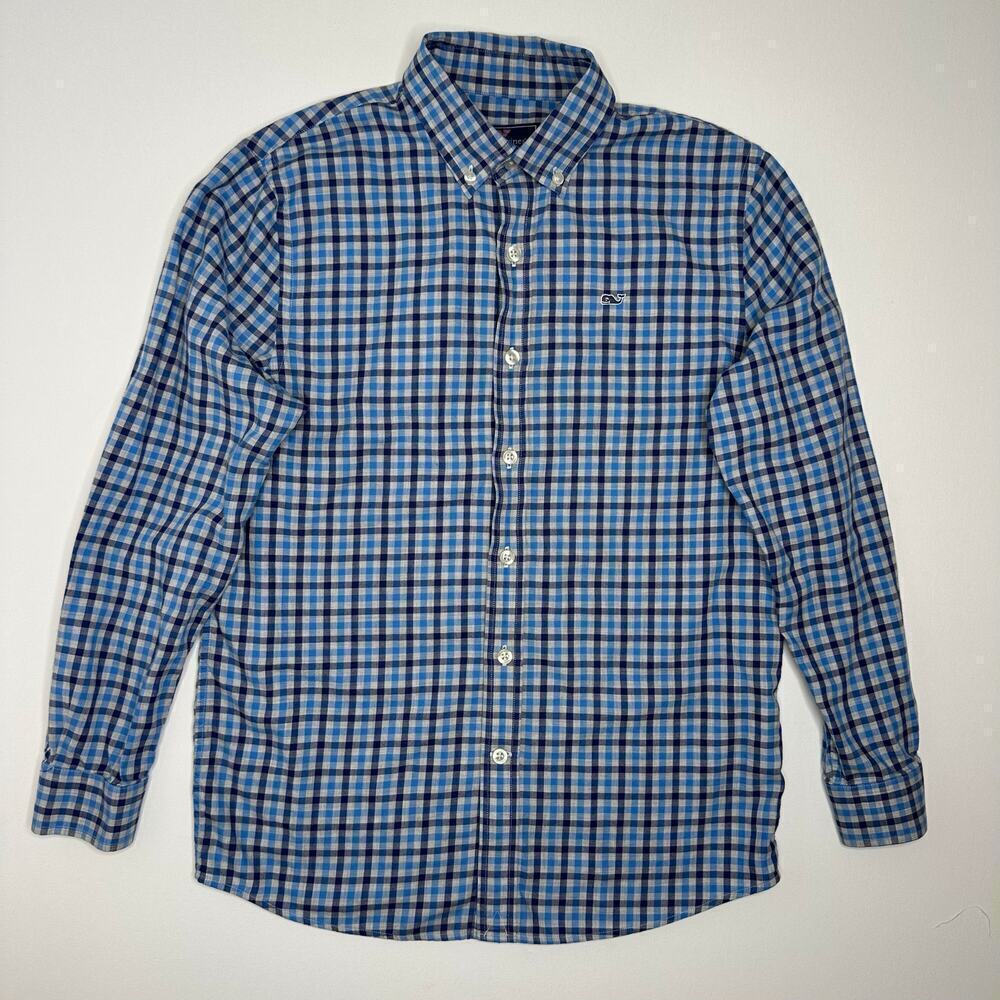 Boys Vineyard Vines Plaid Whale Shirt - Button Front